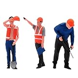 fztonk Premium Harz Bauarbeiter Miniaturen Set Maßstab 1: 64 für Architekturmodelle und Bildungsprojekte Realistische kleine Arbeiterpuppen