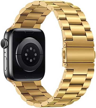 Tasikar Straps Compatible with Apple Watch Strap 41mm 40mm 38mm Premium Stainless Steel Metal Replacement Strap for Apple Watch Series 8 7 (41mm) SE Series 6 5 4 (40mm) Series 3 2 1 (38mm) - Gold