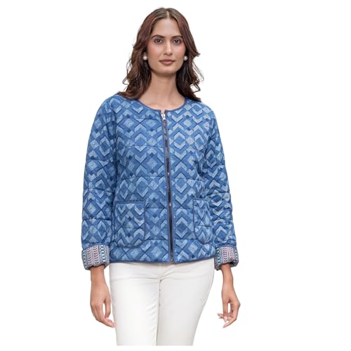 Image of Cotton Quilted Jacket for Winter | Warm Lightweight, Soft Quilted Reversible, Casual Jackets for Women | Stylish Cotton Outerwear | Breathable & Comfortable