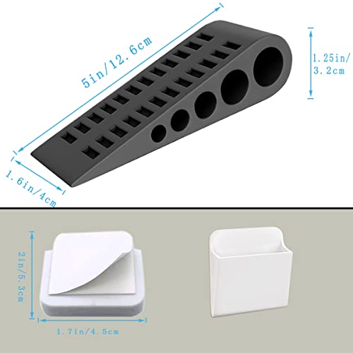2 Pack Door Stoppers, Wedge Rubber Door Stop With Holder, Door Stoppers For Bottom Of Door (Black) #TOP6