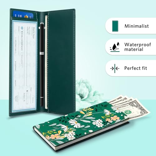 Image of CoBak Checkbook Cover for Women & Men - PU Leather Case with RFID Blocking | Classic Design Check Book Holder for Personal and Business