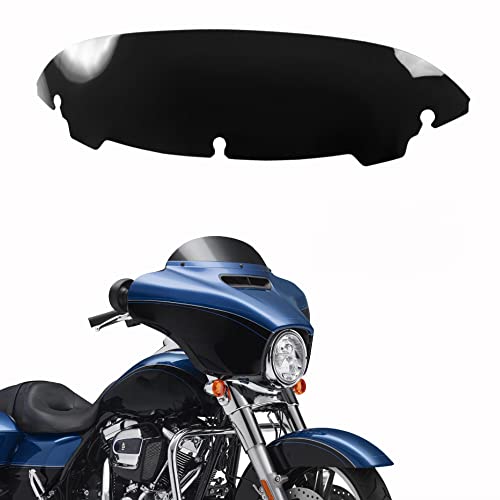 Image of Black 4.5 inch Wave Windshield Windscreen Wind Splitter Compatible for 14-24 Harley Davidson Touring Street Glide /Electra Glide /Ultra Limited /Tri Glide FLHT FLHX FLHXS FLHTK 2014-2024