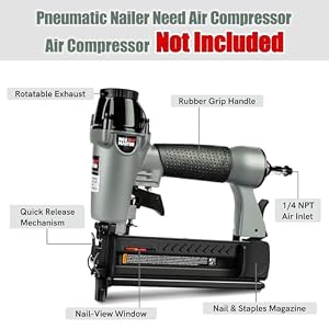 NEU Master Nail Gun, 2 in 1 Pneumatic Brad Nailer/Staple Gun — photo 6 of 6