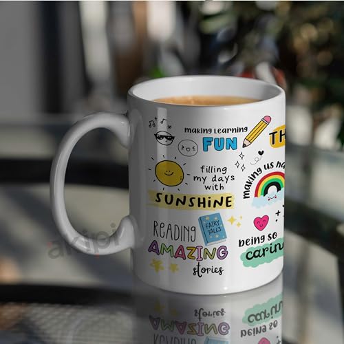 Image of Thank You Teacher Mug, Appreciation Mug, Daily Affirmations, Teacher Thank You Gift ARM692 11oz Ceramic Coffee /Tea Cup