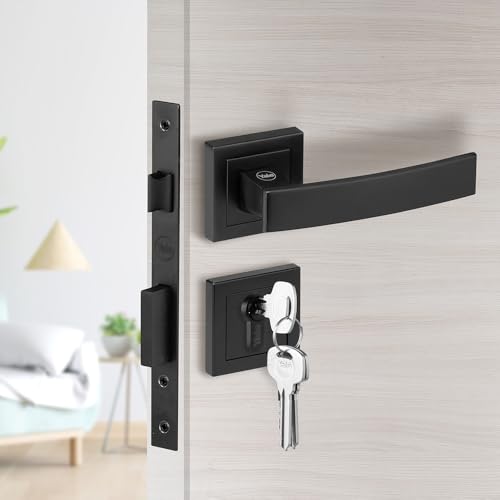 Image of Yale YECM-405-OR-TT-BM Mortise Door Lock for Bedroom /Home /Office /Hotel Suitable for Left /Right Handed Doors | Comes with Rose & Escutcheons with Thumb Turn, 3 Keys Cylinder and Lock Body (Black Matt)