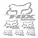 Kit de 6 Autocollant Fox Racing Couleur Gris Qualité Premium Haute Resistance + 2 Stickers MXSPIRT Offert