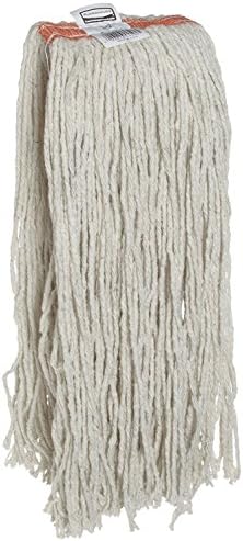 Rubbermaid Commercial Products Premium Cut-End Cotton Mop, 20-Ounce, 1-Inch Headband, Heavy Duty Cotton Industrial Wet Mop For Floor Cleaning Office/School/Stadium/Bathroom, Pack of 12,White
