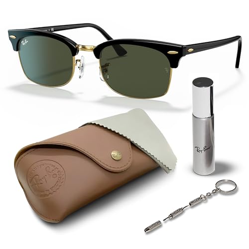 Ray-Ban RB3916 CLUBMASTER SQUARE LEGEND GOLD Rectangle Shaped Sunglasses for Men & Women with Official RAYBAN Eyewear Kit