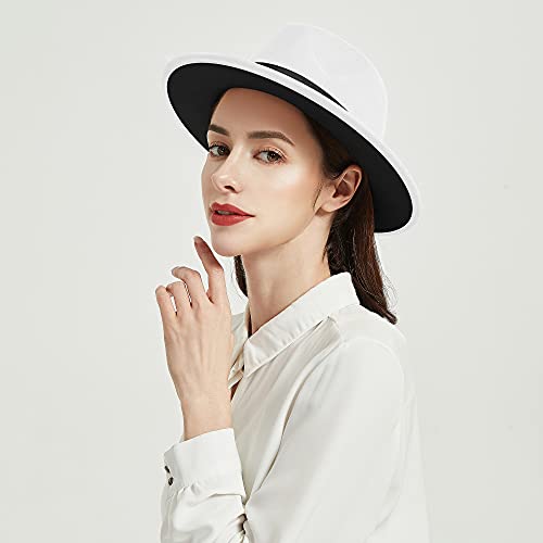 Image of Womens & Mens Fedora Hats, Wide Brim Fedora Hats for Women Men