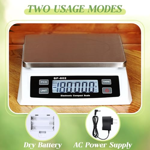 Copkim Large Digital Kitchen Scale 66LB 30kg Commercial Food Scale Stainless Bread Scale with LCD Display Commercial Weighing Devices for Baking Cooking(Silver)