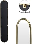OUSHUAI Gold Full Length Oval Mirror,Narrow Capsule Long Mirrors with Metal Frame for Entryway,Hallway,Living Room 44"X8" (1pc)