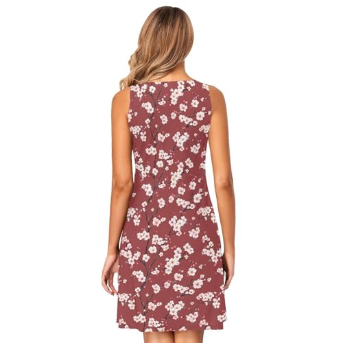 Image of ALAZA Women's Summer Dress Sun Dress Sleeveless with Pockets