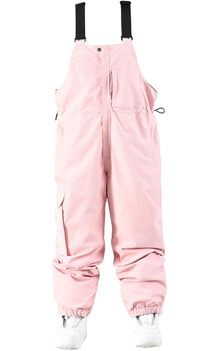 JELEUON Women Waterproof Snow Ski Bib Waterproof Insulated Overalls Loose Fit Snow Pants For Outdoor Winter Snowboarding