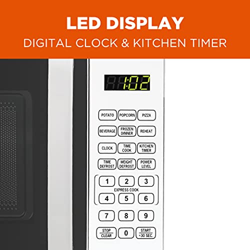 Commercial Chef 0.7 cu. ft. Countertop Microwave Oven - 700 Watts, Small Compact Size, 10 Power Levels, 6 Easy One Touch Presets with Popcorn Button, Removable Turntable, Child Lock - Thumbnail 3