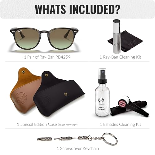 Image of Ray-Ban RB4259 Phantos Shaped Sunglasses for Men & Women with Official RAYBAN Eyewear Kit