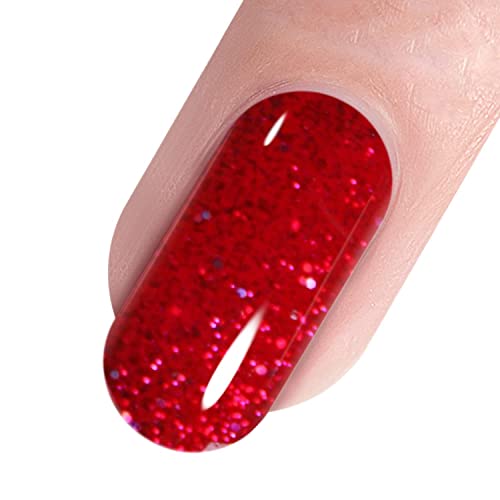 Vishine 8ml Gelpolish Lacquer Shiny Color Soak Off UV LED Gel Nail Polish Manicure Glitter Red #1550 - Image 3
