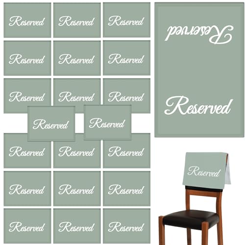 Panneaux de chaise réservés mariage et décoration événementielle lot de 20 pièces sauge