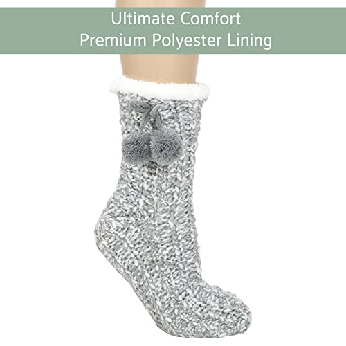 Image of Elanze Designs Gold Glitter Knit Pom Pom Womens One Size Plush Lined Non Skid Indoor Slipper Socks