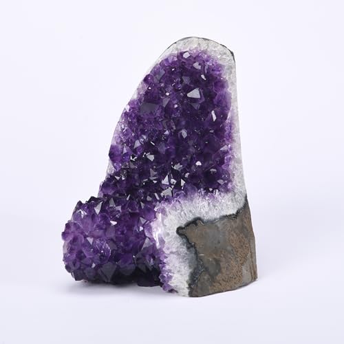 Image of Extreme Amethyst Cluster (2 lbs to 2.5 lbs, Deep Purple Amethyst) Feel The Power of This Uruguayan geode in Your own Personal Space. Includes 3 inch Selenite Wand in a Velvet Bag.