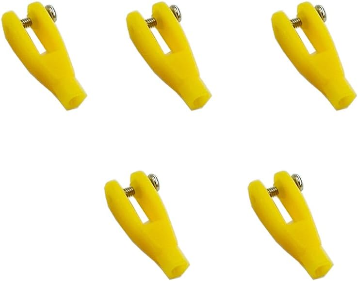 5PCS RC Airplane Servo Linkage Rod Clevis Coupler U-Shaped Nylon Clamp with Screws for RC Plane Helicopter DIY Model Aircraft Pushrod Connecting Part (for 2mm Rod Black)