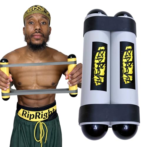 RipRight Premium RipStick Pillz Workout Equipment for Joint Rehab Shoulder Strength Resistance Training and Muscle Building 6 Adjustable Resistance Bands (Grey/Black)