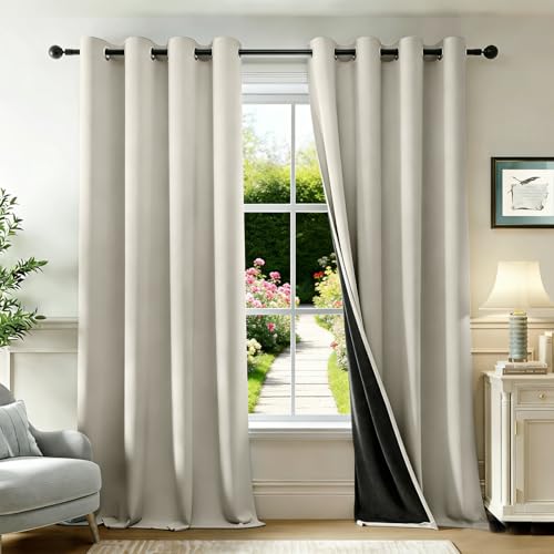 La mejor comparación de Cortinas Black Out Walmart disponible en línea. 49 Cortinas Blackout, 2 Paneles Cortinas con Aislamiento Térmico para Estar/Recámara Ventana, Reducción de Ruido, Suave, con Ojales, Para Sala de Estar,Comedor (Beige, 132An x...