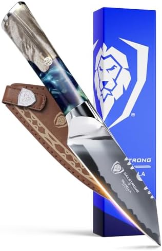 DALSTRONG Paring Knife - 4 inch - Valhalla Series - 9CR18MOV HC Steel - Celestial Resin & Wood Handle - Professional Kitchen Knife - Razor Sharp - w/Leather Sheath