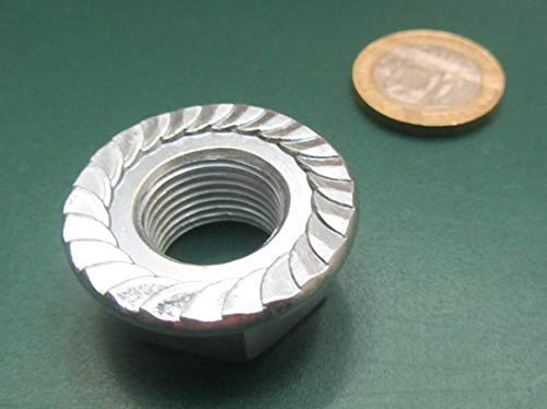 Grade 2 Zinc Plated Steel Serrated Flange Hex Nuts RH 5/8"-18 Thread x 15/16" W x 9/16" H 20 Pcs
