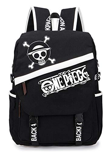 YOYOSHome: Mochila para ordenador portátil  diseño de anime japonés negro One Piece