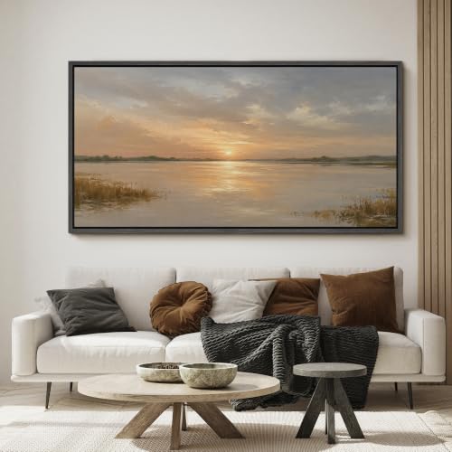 Image of MUDECOR Extra Large Framed Canvas Print Wall Art Sunset for Living Room