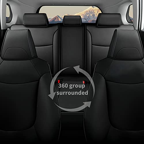 Image of AOMSAZTO Seat Covers for Toyota Corolla 2020 2021 2022 2023 2024 2025 2026 SE & 2023-2026 XSE & 2025 FX, Custom Fit Full Set Faux Leather Black