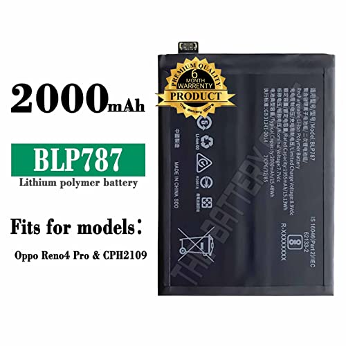 Image of THE BATTERY STORE Orignal BLP787 Battery for Oppo Reno 4 Pro Battery with 6 Month Warranty and high Capacity Battery Backup.(BLP787)