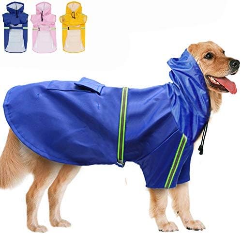 FEimaX Chubasqueros para perros, poncho de lluvia impermeable con capucha para perros medianos y grandes, sudaderas ligeras con capucha para