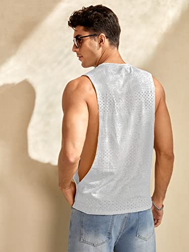 Verdusa Men's Sleeveless Tank Top Hollow Out Muscle Top Undershirt2