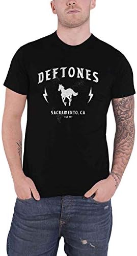 T-shirt Deftones Star & Pony – Merchandising Officiel – 100% Coton – Manches Courtes – Noir – Taille Régulière