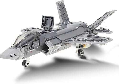 MEOA 646 Pcs F-35B Lightning II Plane Building Toys WW2 Fighter Jet F35 Model Kits Military Airplane Building Blocks Set Bricks Toy Gifts for Kids and Adults