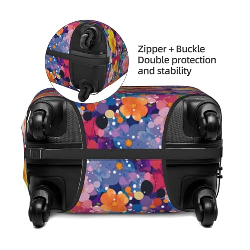 Rainbow Spring Flowers Travel Luggage Cover Fits 29"-32" Luggage, Washable Elastic Suitcase Covers for Work Outdoor4