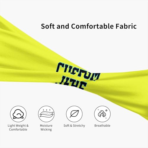 Image of Custom Sports Headband Custom Sweatband Bandana Add Your Image Logo Text Number. Bulk Custom Men Or Women Moisture Wicking Ventilate Elastic Headband