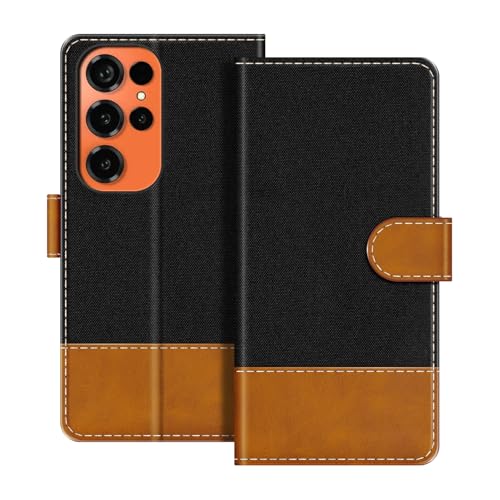 UOGNADGD ���U�[�t���b�v�E�H���b�g�P�[�X Oukitel C66 4G �Ƃ̌݊������� �J�[�h�z���_�[�t�� �d�b�J�o�[ RFID�u���b�N �}�O�l�b�g�N���[�W���[���L�b�N�X�^���h (�u���b�N)