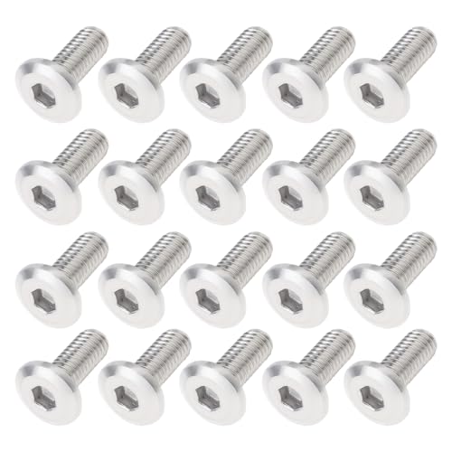 Smgda 20Pcs M6 x 15mm Flat Head Hex Socket Cap Screws Bolts, 304 Stainless Steel Furniture Connector Bolt, Allen Hex Drive, Bright Finish, Metric Fully Machine Thread (M6 x 15 mm)