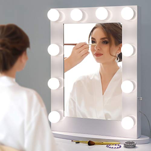 Espejo para Maquillaje con Luces y Marco Metálico Blanco miniatura 2