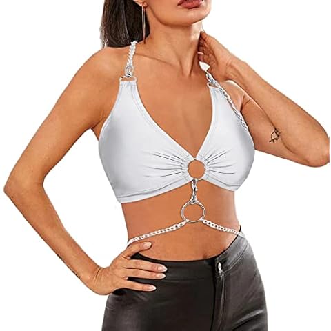 Naimo Women's Metallic Reflective Crop Top Cover