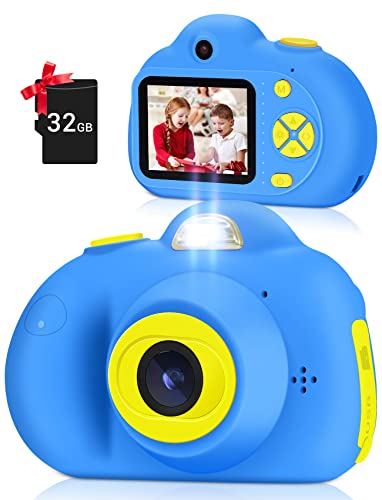 OMZER Kids Camera 1080P Selfie Mini Camera, HD Digital Video Camera for Toddlers, Video Recorder Toys for Kids, Christmas Birthday Gifts for Age 3 4 5 6 7 8 9 10 Year Old Girls Boys with 32G SD Card