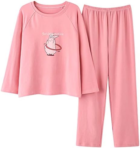 KINYBABY Girls Cotton Pajama Sets Cute Solid Flower Pattern Long Sleeve Sleepwear 2 Piece Sleep Shirt and Pants