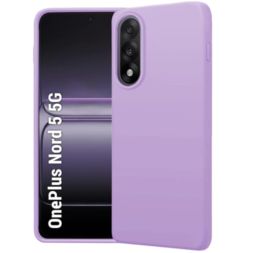 Image of LIRAMARK Liquid Silicone Soft Back Cover Case for OnePlus Nord 5 5G| Soft Micro-Fibre Lining Inside | Camera Protection Bump (Lavender)