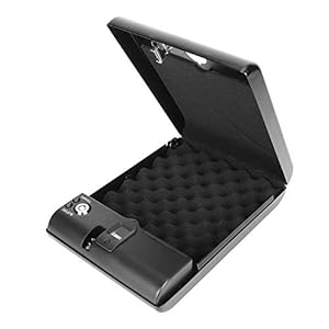 Sieradenkluis, optische vingerafdruk Meerdere ontgrendelingsmethoden Klein en draagbaar Pistoolkluis voor antidiefstalapparatuur, met vingerafdruk voor werkplaats(325 * 190 * 50 (mm))