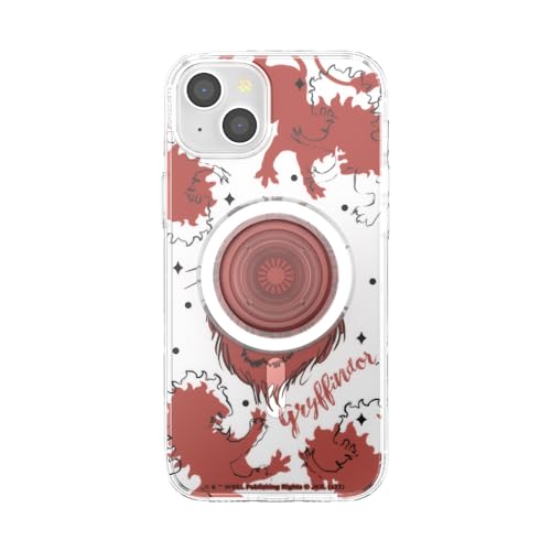 Image of PopSockets iPhone 15 Plus Case with Round Phone Grip Compatible with MagSafe, Phone Case for iPhone 15 Plus, Wireless Charging Compatible, Harry Potter - Gryffindor