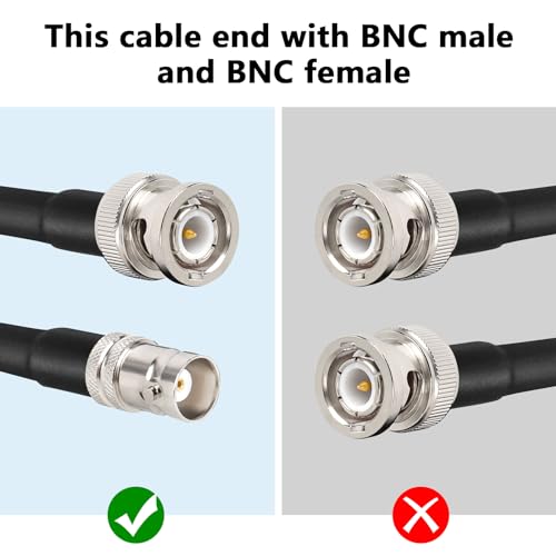 image for MOOKEERF BNC Male to BNC Female Coaxial Cable 50 ohm RG8X Coax Ultra L