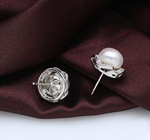Sterling Silver Freshwater Cultured Pearl Pearl Earrings for Women White Cubic Zirconia Christmas Gifts for Mom Wife Girlfriend, Anniversary Birthday Jewelry Gifts for Her4