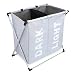 Double Laundry Hamper with Aluminum X-Frame and 600D Oxford Bag (Light Gray)